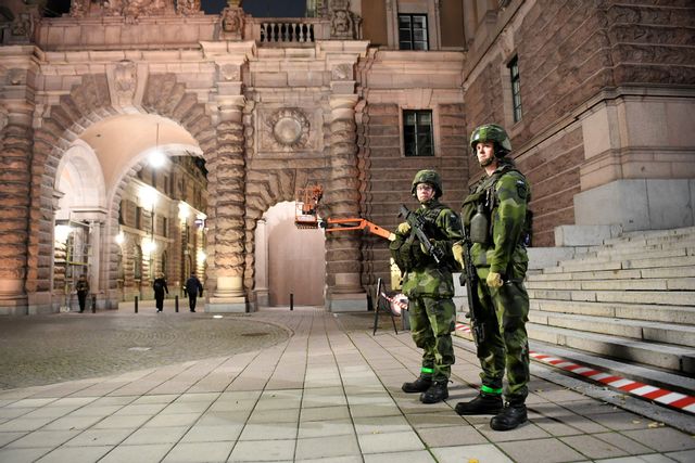 Livgardets insatsförband livbataljonen övade försvar av Stockholm även 2021. Arkivbild. Foto: Fredrik Sandberg / TT