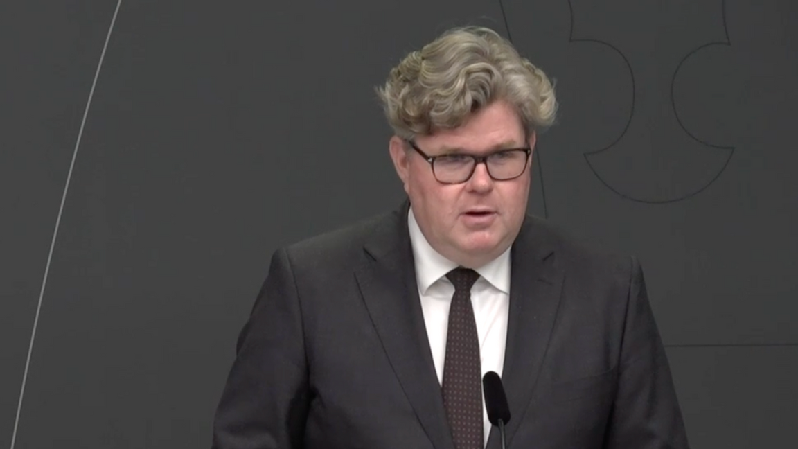 Justitieminister Gunnar Strömmer (M). Foto: Skärmavbild via Regeringskansliet