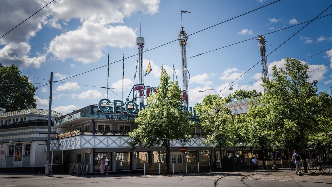 Gröna Lund kommer hålla öppet under måndagen, men enbart som promenadpark. Foto: Stina Stjernkvist/SvD/TT