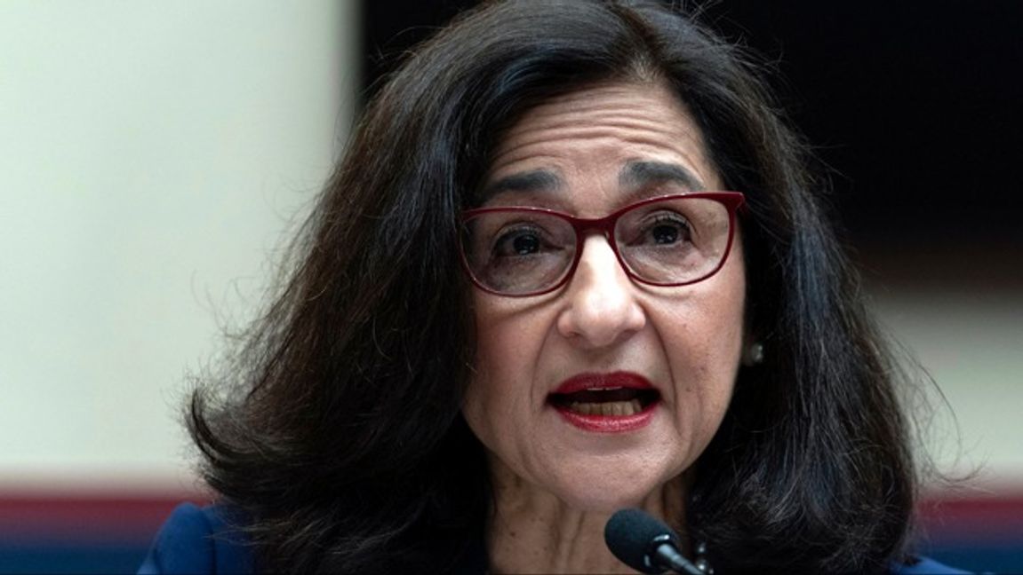 Columbias rektor Nemat ”Minouche” Shafik tvingades bort efter att hon misslyckats bekämpa antisemitism på campus. Foto: AP