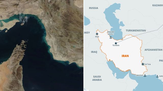 Hormuzsundet är världens viktigaste oljefarväg. Men Iran använder alternativa rutter. Foto: NASA Public domain / Skärmavbild RFE/RL 