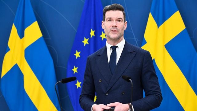 Migrationsminister Johan Forssell (M). Foto: Lars Schröder/TT.