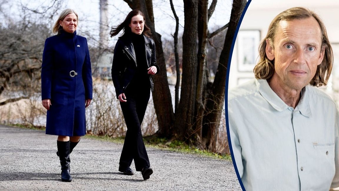 Sveriges statsminister Magdalena Andersson (S) och Finlands statsminister Sanna Marin (S). På marsch mot Nato tillsammans? Foto: Paul Wennerholm / TT