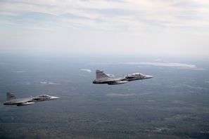 På bild Jas 39 Gripen. Arkivbild. Christine Olsson/TT