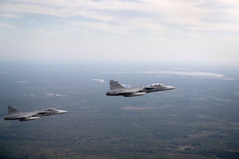 På bild Jas 39 Gripen. Arkivbild. Christine Olsson/TT