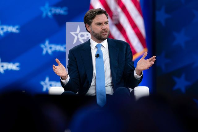 USA:s vicepresident JD Vance på CPAC-konferensen i Maryland. Jose Luis Magana/AP/TT
