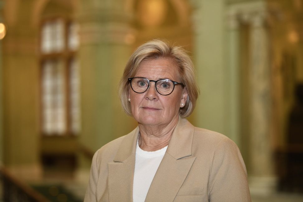 Rikspolischef Petra Lundh i riksdagen på onsdagen. Foto: Viktoria Bank/TT