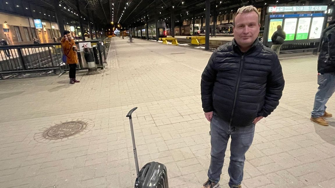 Peter Tammeniheimo på Helsingfors centralstation. Foto: Niklas Svahn/TT