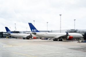 Plan står parkerade vid Köpenhamns flygplats Kastrup. Arkivbild. Fredrik Hagen/NTB/TT