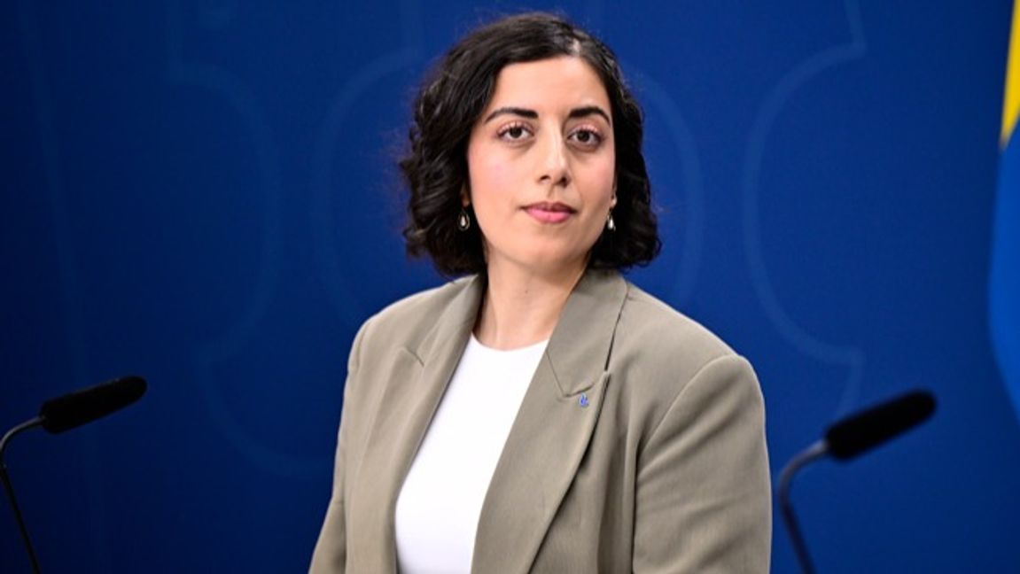 Liberalernas partiledare Simona Mohamsson vill ge SVT mer pengar för att sända sport. ”Vi behöver en värdegemenskap”, säger hon. Foto: Magnus Lejhall/TT.