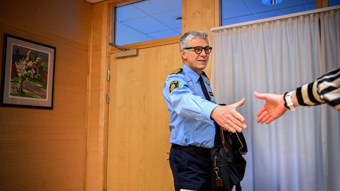 Det är dags att ta farväl av rikspolischefen. Foto: Anders Wiklund/TT 