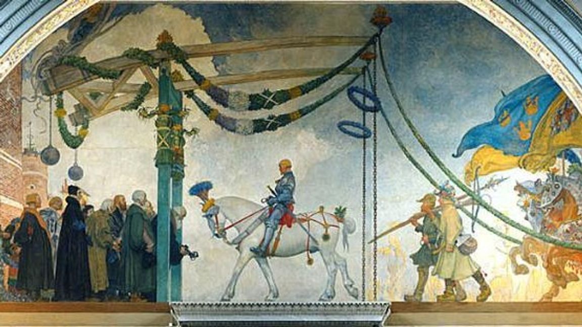 Carl Larssons Gustav Vasas intåg i Stockholm. Foto: Wikipedia