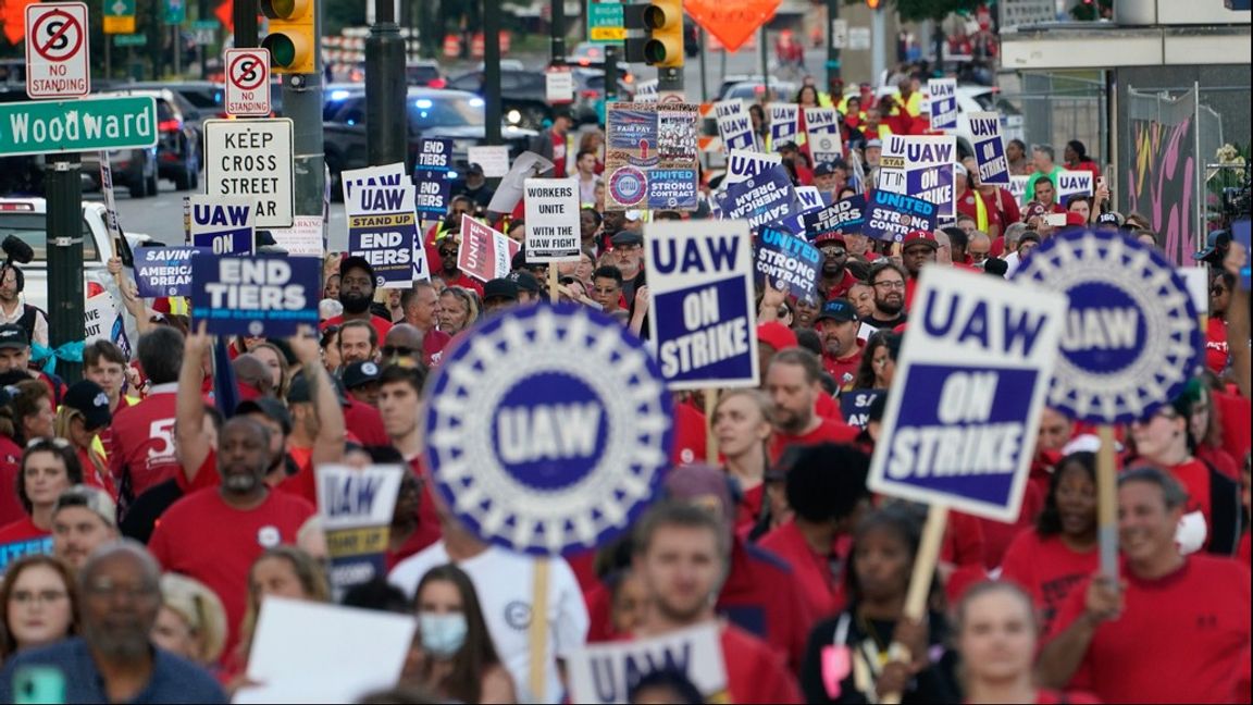 Demonstration i Detroit i fredags. Foto: Paul Sancya/AP/TT