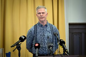 Göran Lunander, vd för Futurum fastigheter som förvaltar Campus Risbergska, under en pressträff på onsdagen. Foto: Fredrik Sandberg/TT