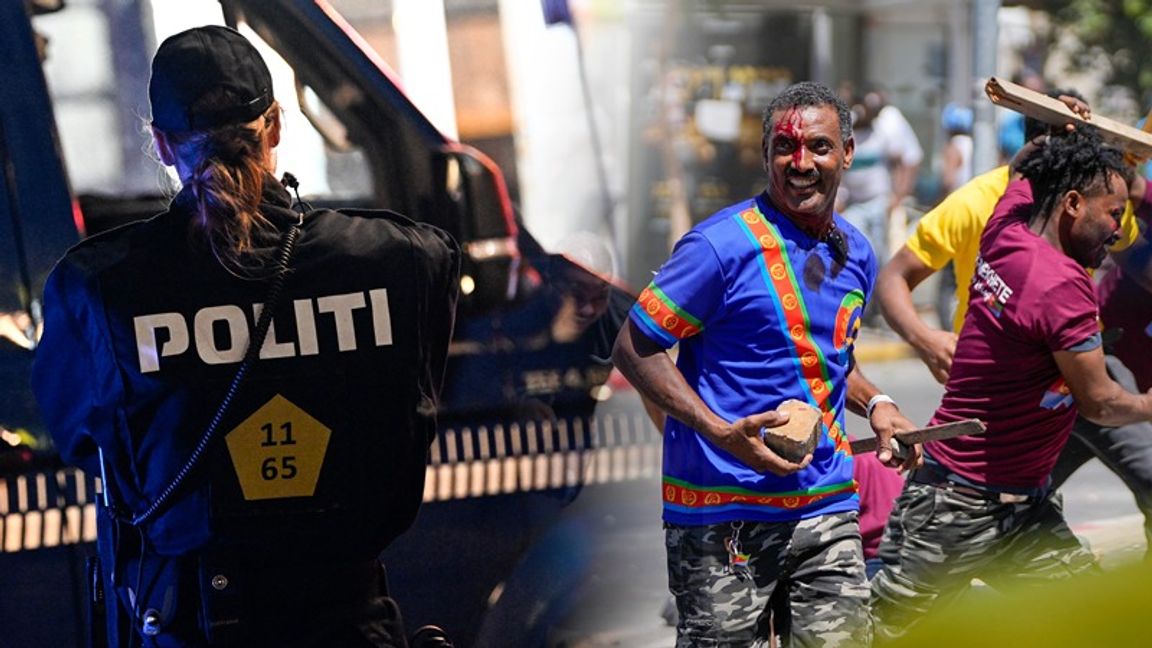 Eritreanska motdemonstranter tar till våld runt om i världen. Foto: Ohad Zwigenberg/Johan Nilsson/TT/AP