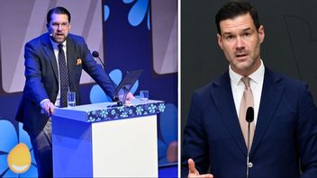 SD:s partiledare Jimmie Åkesson och migrationsministern Johan Forssell (M). Foto: 