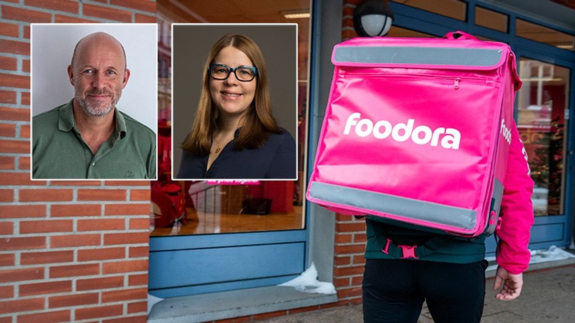 Staffan Gunnarson och Monika Råberg Hellsing från Medborgerlig Samling. Många söker uppehållstillstånd för studier för att sedan arbeta i lågkvalificerade jobb. Foto: Gorm Kallestad/NTB/TT