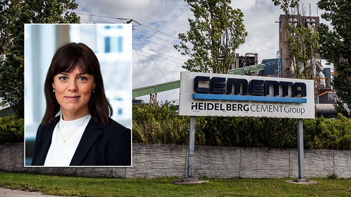 Karin Comstedt Webb, hållbarhetschef på Cementa. Foto: Pressbild Cementa och Karl Melander/ TT. 