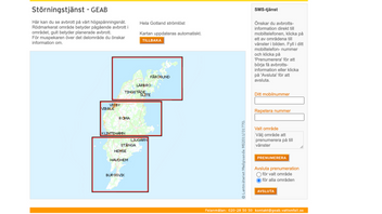 Ett elavbrott har slagit ut strömförsörjningen på hela Gotland. Foto: Skärmdump Gotlands Elnät AB