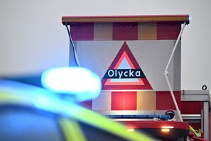 En man har omkommit efter att en skåpbil voltade av vägen i Filipstads kommun. Foto: Johan Nilsson/TT