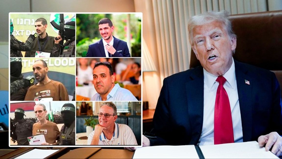 Donald Trump reagerar starkt på bilderna på gisslan som släppts av Hamas. Foto: AP/X