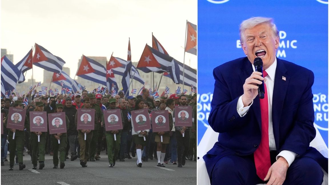 Donald Trump skriver att Kuba inte ska ha någon mer olja eller pengar. Foto: Ramon Espinosa/AP/TT/Markus Schreiber/AP/TT