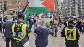 Bilder från demonstrationen i centrala Stockholm, innan Roger Sahlström fick en lavett. Foto: 