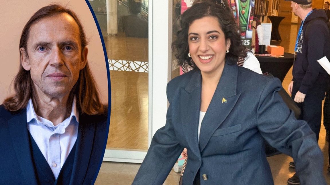 Liberalernas ordförande Simona Mohamsson anländer till partiets landsmöte i Karlstad på fredagen. Foto: Peter Wallberg/TT