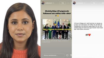 Nadja Awad (V). Bild: Riksdagen/Faksimil Instagram