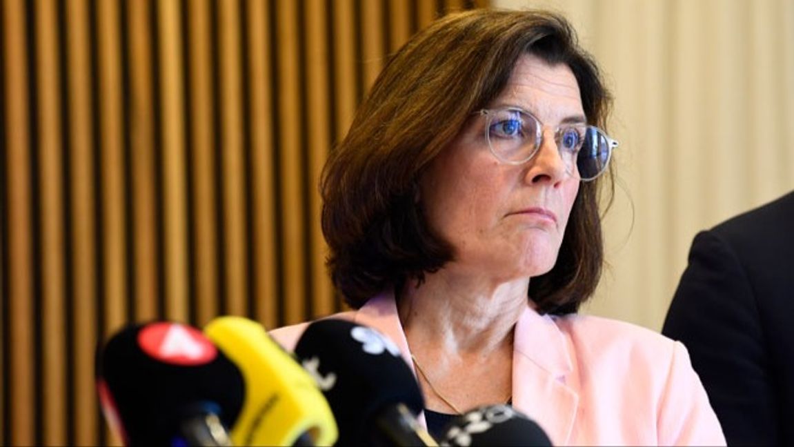 Partisekreterare Karin Enström (M). Foto: Jakob Åkersten Brodén/TT.