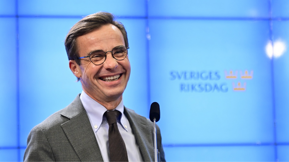 Ulf Kristersson under dagens pressträff efter att ha träffat talmannen. Foto: Jonas Ekströmer/TT