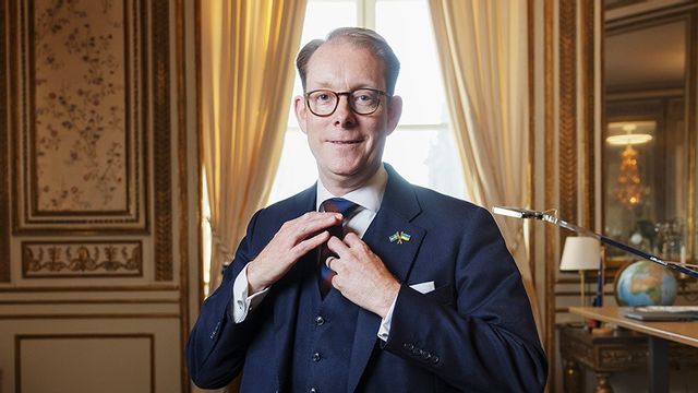 Tobias Billström på sin tidigare arbetsplats som utrikesminister. Foto: Linus Sundahl-Djerf/SvD/TT