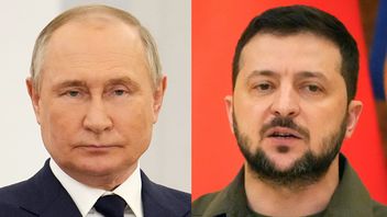 Ryska presidenten Vladimir Putin och ukrainska presidenten Volodymyr Zelenskyj. Foto: AP/TT 