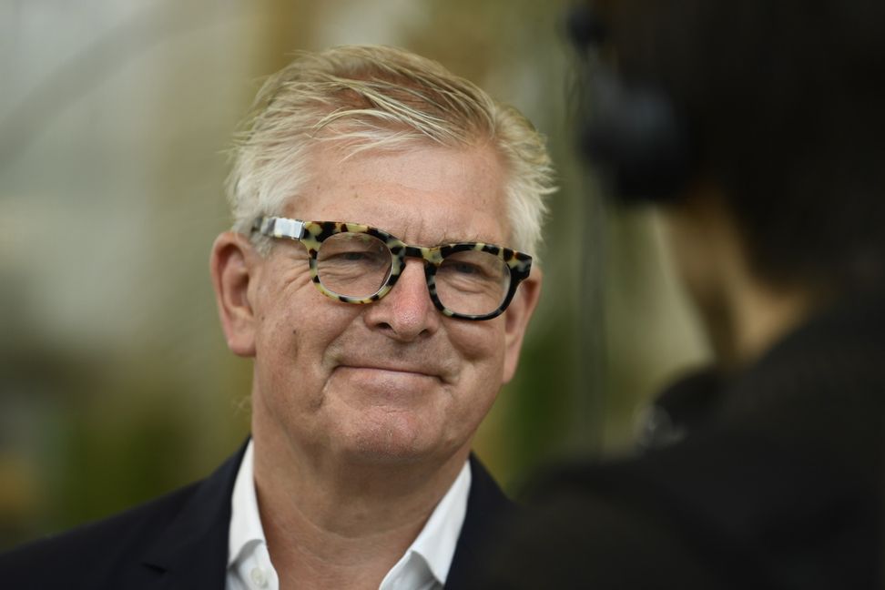 Ericssons vd Börje Ekholm intervjuas på huvudkontoret i Kista. Foto: Oscar Olsson/TT