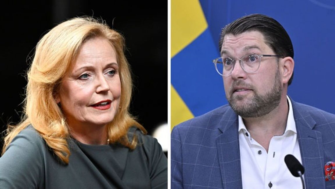 Elisabeth Thand Ringqvist (C) och Jimmie Åkesson (SD). Foto: Christine Olsson/TT