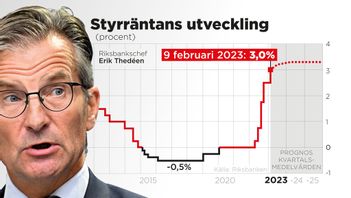 Räntan förväntas fortsätta stiga och plana ut på en hög nivå. Foto: Johan Hallnäs/TT