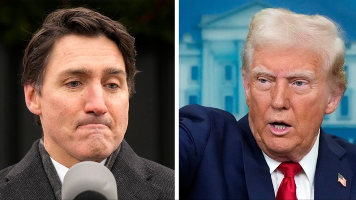 Kanada och landets premiärminister Justin Trudeau får hantera tullar för export till USA från och med 1 februari, som tidigare utlovats av Donald Trump. Foto: AP