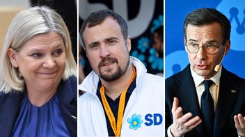 SD-toppen Magnus Olsson (mitten) pekar ut S som en naturlig samarbetspartner framöver. Foto: Jessica Gow/Johan Nilsson/Christine Olsson/TT