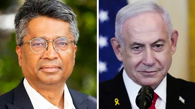 Ashok Swain varnar för Benjamin Netanyahu efter att judar mördats i Manchester. Foto: AP/Uppsala Universitet