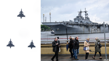 Tre ryska plan ska enligt uppgifter ha försökt fotografera det amerikanska fartyget USS Kearsarge som varit på besök i Stockholm. Foto: Sören Andersson/Fredrik Sandberg (arkivbild)