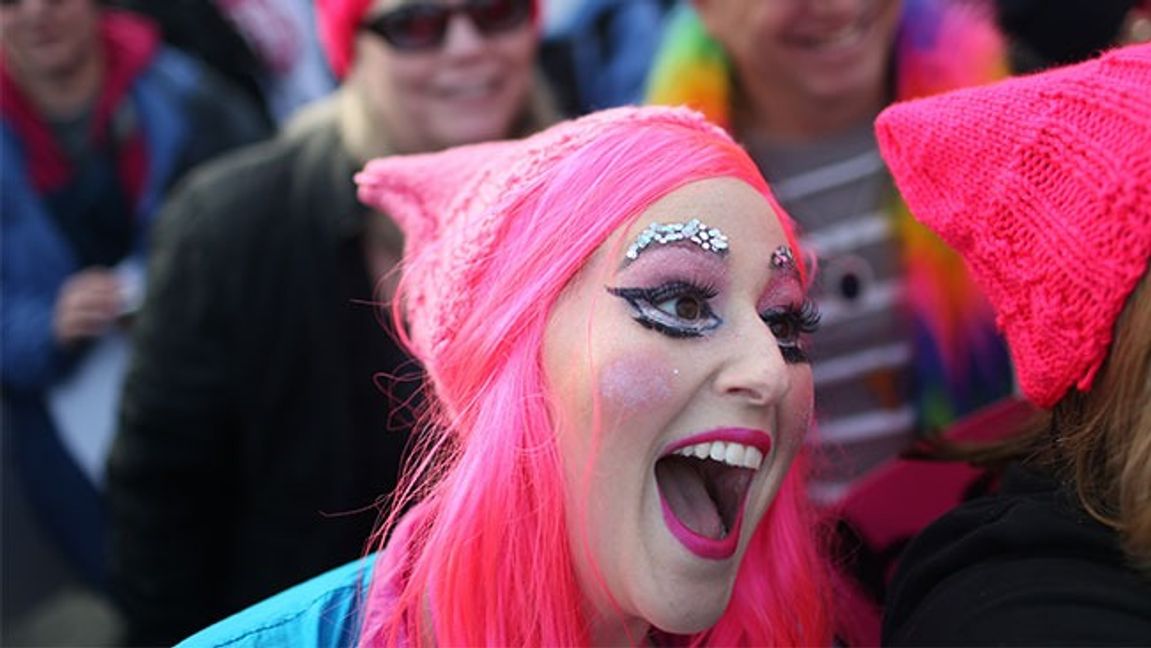 Bild från Women′s march mot Trump i januari 2017. Bild: John J. Kim/Chicago Tribune via AP