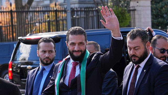 Ahmed al-Sharaa under sitt besök i USA. Foto: Jacquelyn Martin/AP/TT