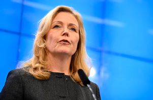 Centerpartiets partiledare Elisabeth Thand Ringqvist. Foto: Anders Wiklund/TT.