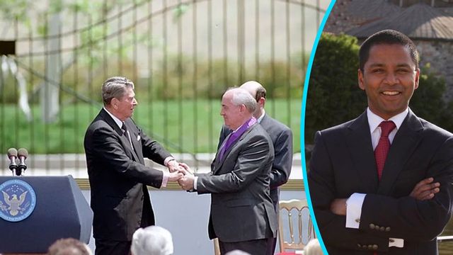 Gorbatjov med USA:s president Ronald Reagan. Foto: Wikipedia