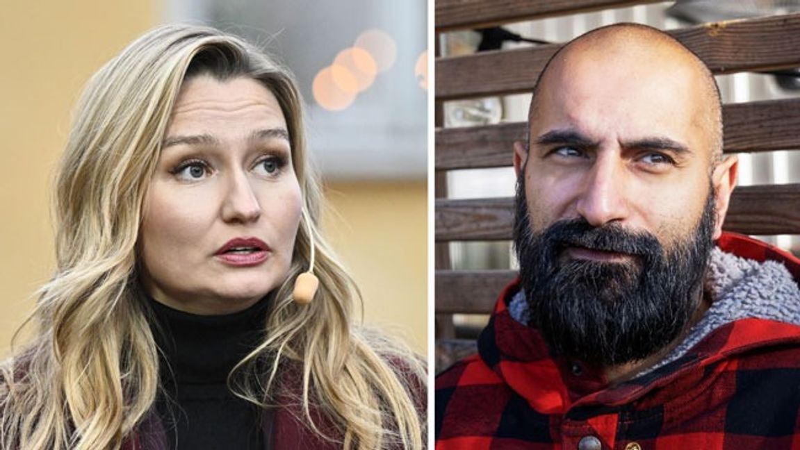 T.v Ebba Busch (KD), t.h Hanif Bali. Foto: Christine Olsson/TT/Olga Demiankova/SVD/TT