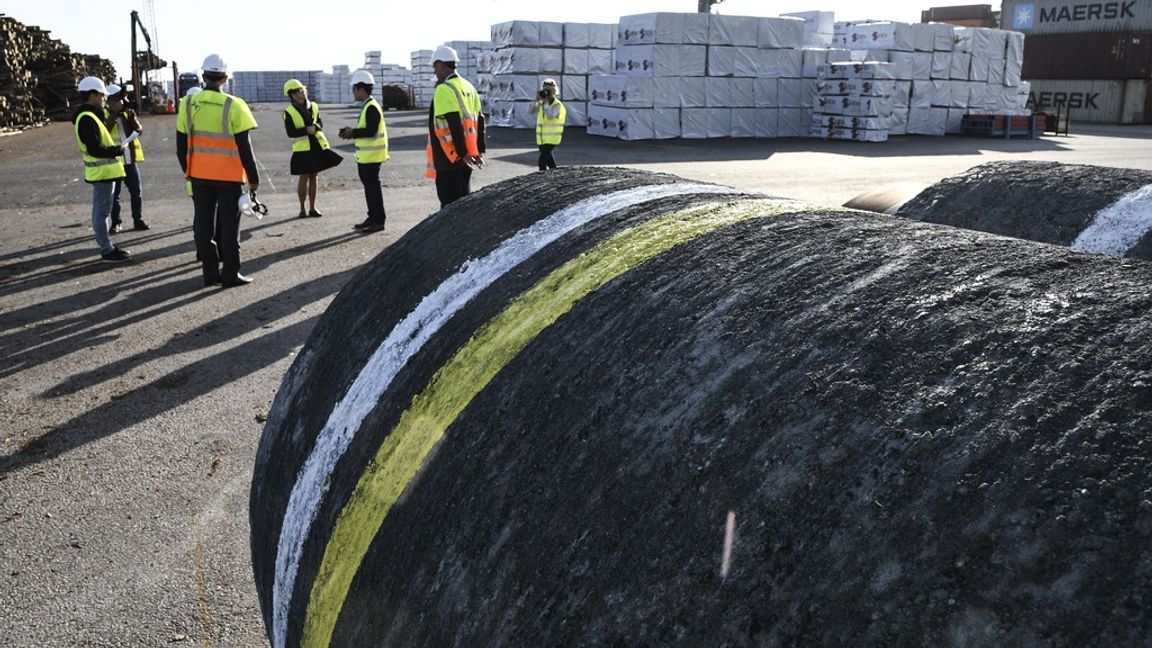 Nordstream berör Sverige i högsta grad. Rör till Nordstream som förvaras i Karlshamn.
Foto: Johan Nilsson/TT.