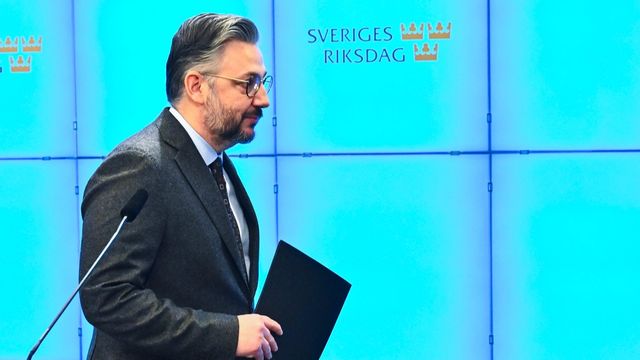 Muharrem Demirok efter att han meddelat sin avgång den 24 februari. Foto: Claudio Bresciani/TT