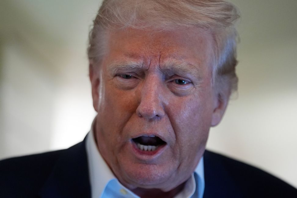 USA:s president Donald Trump på söndagen, lokal tid. Foto: Manuel Balce Ceneta/AP/TT