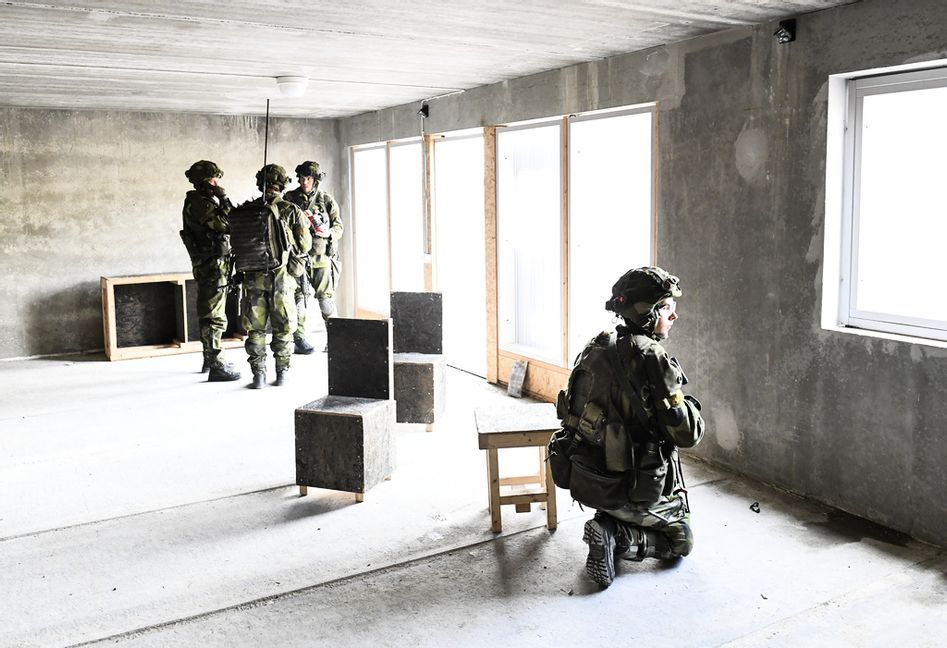 Bild från en militär övning vid anläggningen i Borensberg, vid ett annat tillfälle än torsdagens olycka. Foto: Pontus Lundahl/TT