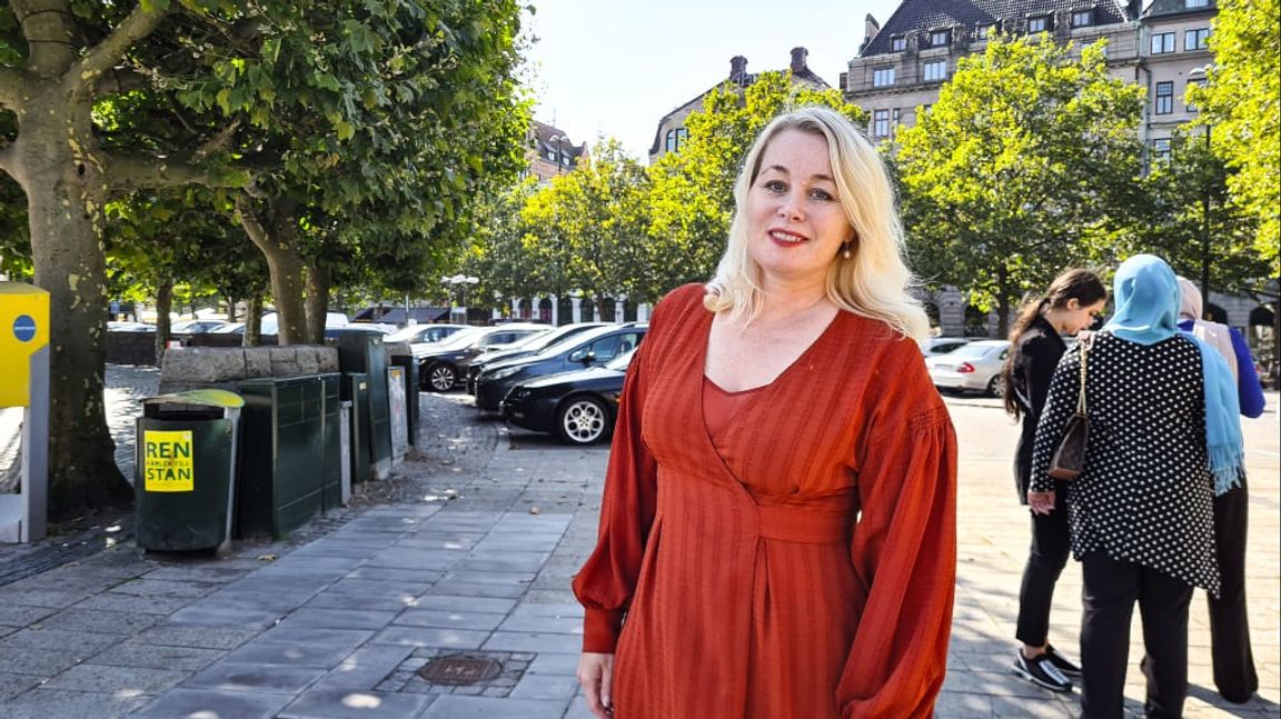 Ann Heberlein på Stortorget i Malmö i september 2021. Foto: Sören Billing.